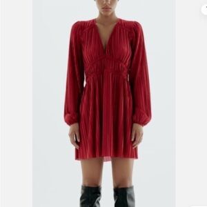 Zara Vibrant Red Long Sleeve Dress